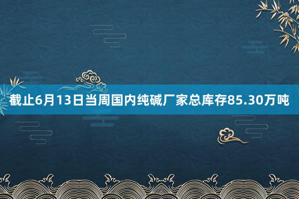 截止6月13日当周国内纯碱厂家总库存85.30万吨