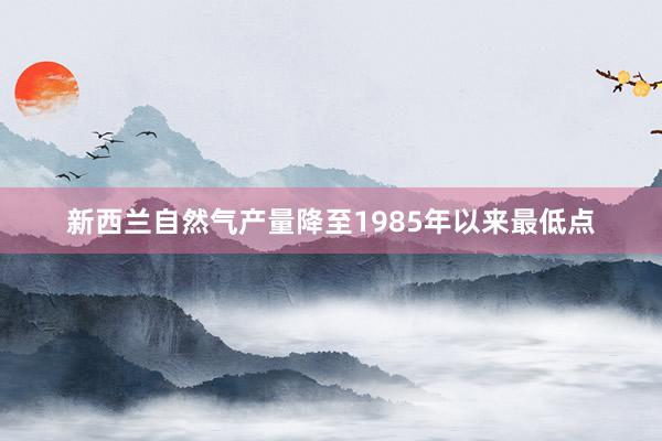 新西兰自然气产量降至1985年以来最低点