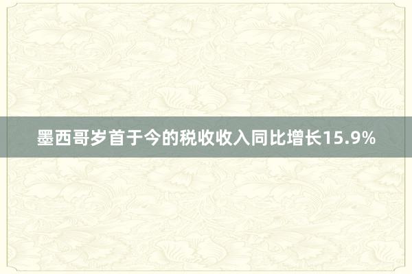 墨西哥岁首于今的税收收入同比增长15.9%