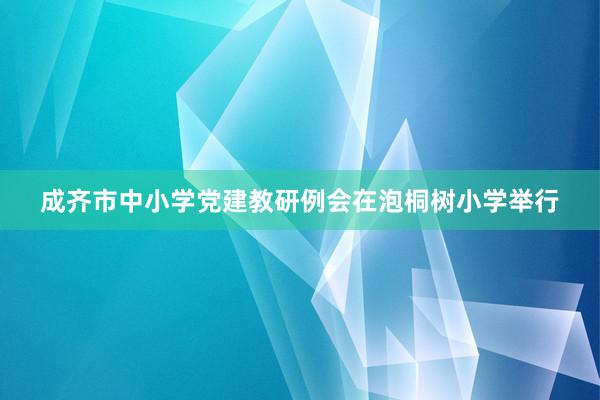 成齐市中小学党建教研例会在泡桐树小学举行