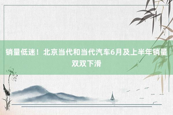 销量低迷！北京当代和当代汽车6月及上半年销量双双下滑