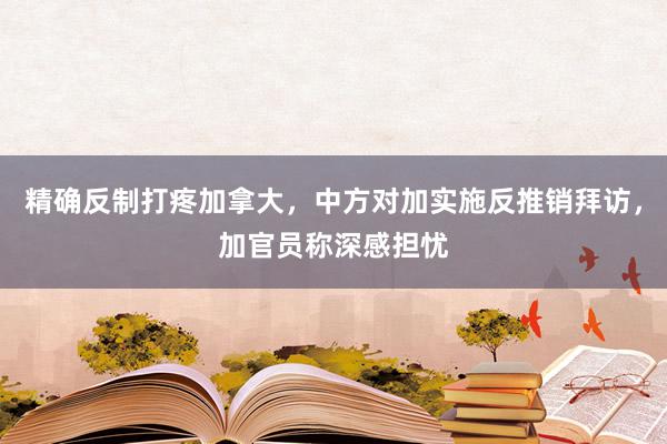 精确反制打疼加拿大，中方对加实施反推销拜访，加官员称深感担忧