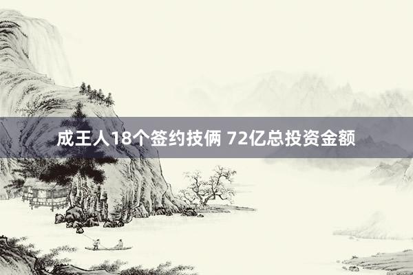 成王人18个签约技俩 72亿总投资金额