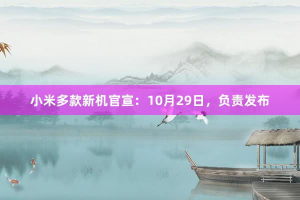 小米多款新机官宣：10月29日，负责发布